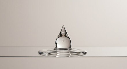 Fototapeta premium Water Droplet Impact: Surface Tension and Ripple Effect