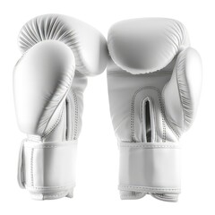 A pair of white boxing gloves designed for training and competition.