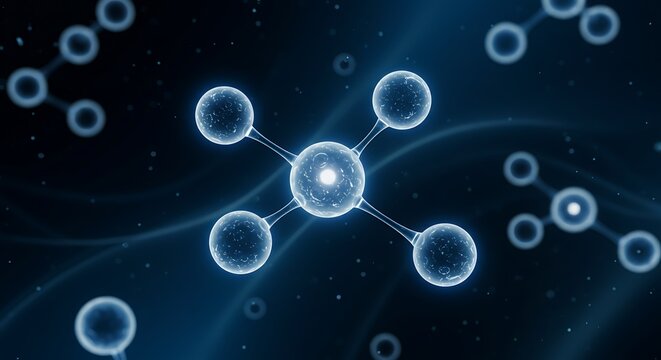 Abstract Molecular Structure: Blue Science Visualization