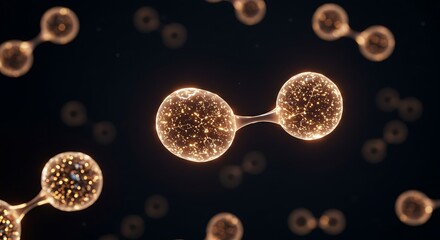 Naklejka premium Microscopic Hydrogen Molecules: Clean Energy Future