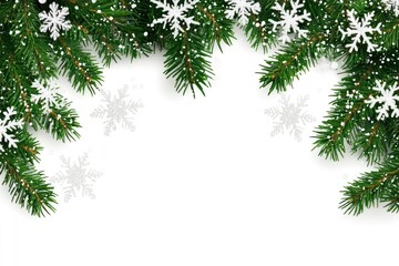 Obraz premium Christmas tree branches christmas background snowflake.