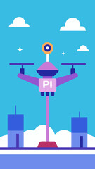 Flat Design Futuristic Drone Parking Station Background