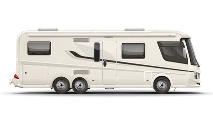 A sleek, modern recreational vehicle designed for travel and leisure.