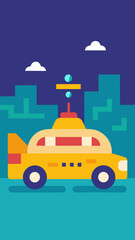 Flat Design Futuristic Self Driving Taxi Service Background