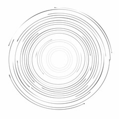 Conceptual graphic illustration featuring swirling lines forming an intricate circular pattern, representing dynamic movement, digital evolution, and abstract energy in modern design