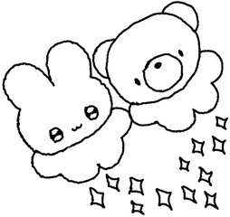 토끼 곰  © titi.drawing