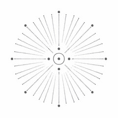 Obraz premium Radiating Spheres A Minimalist Design with Dot Patterns and Radial Lines
