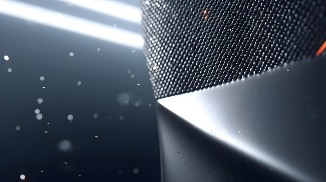 blending with geometric overlays and soft bokeh light trails in motion