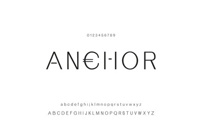 Minimal modern logo alphabet fonts. Typography minimalist urban sana serif digital fashion future creative logos fonts. vector illustration.