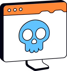 Browser with Skull Threat Vector Icon