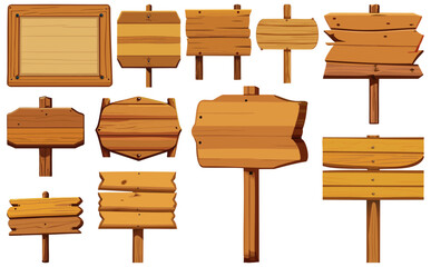 木製看板ベクターイラストセット