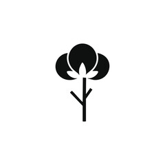 Black Cotton Plant Icon on White Background boll fiber