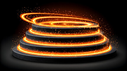 patterns swirling into a vortex surrounded by glowing dust and smoke