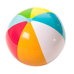 Colorful beach ball isolated on transparent background