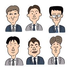 キャラクターイラスト6点セット会社員男性その3