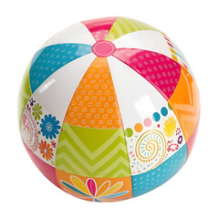 Colorful beach ball isolated on transparent background
