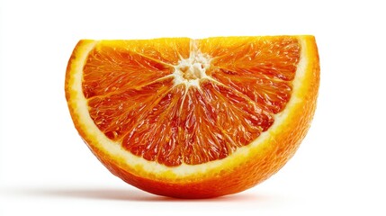 Juicy orange fruit slice segment closeup