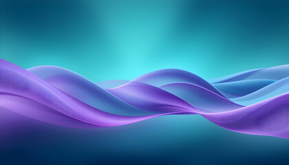 Fototapeta premium Elegant flowing fabric waves in serene teal and purple hues evoke a sense of calm, luxury, and modern abstract beauty, perfect for sophisticated design projects.