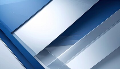 Abstract geometric shapes in shades of blue and white