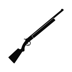 Black Silhouette of a Double Barrel Shotgun rifle firearm