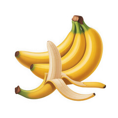 Banana split ice cream with different toppings isolated on white background, top view