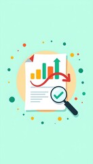 Modern Flat Vector Illustration of Data Analysis with Magnifying Glass