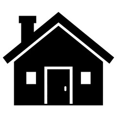 Simple House Icon Black and White Home Symbol