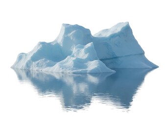 氷山、水面に映る青白い反射、自然写真、クリアな背景