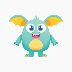 Obraz premium Adorable Blue Monster Illustration for Kids and Educational Materials