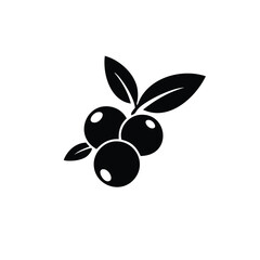Bunch of Berries with Leaves Icon fruit nature