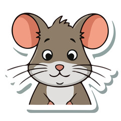 Cartoon Illustration of a Cute Mouse