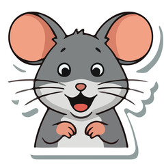Cartoon Illustration of a Cute Mouse