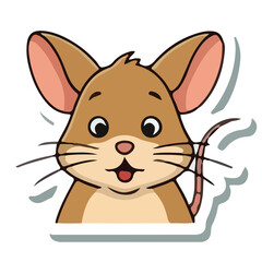 Cartoon Illustration of a Cute Mouse