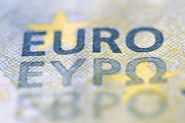 Close-Up of Euro Currency Note Highlighting the Euro Symbol