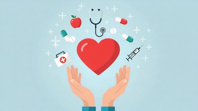 Animated Concept of Healthcare Medical and Wellness Support