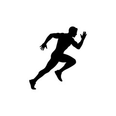 Running athlete silhouette PNG isolated on transparent background &ndash; marathon, jogging, fitness, sport training, competition, active lifestyle icon