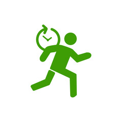 【Business Icons – Meeting】Running late icon / 時間に追われて走る人のアイコン	