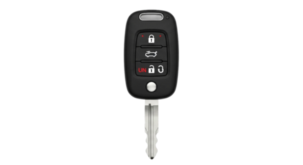 Car Key Fob with Buttons on White Background | Automotive Accessory for Security, Remote Locking, and Vehicle Access Marketing