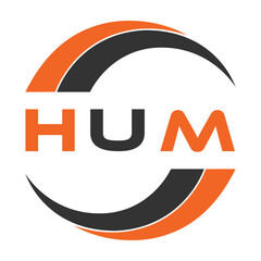Obraz premium HUM letter design. HUM letter technology logo design. HUM Monogram logo design for an entrepreneur and business