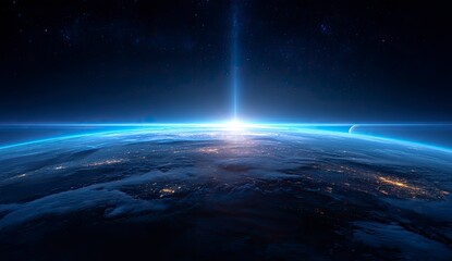 Earth's Night Lights: Celestial Glow Over Planet