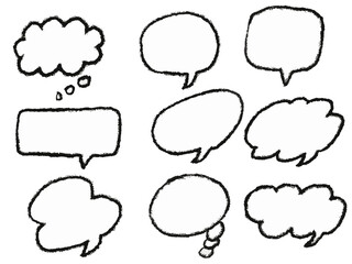 手描きあしらいセット　吹き出し　クレヨン　漫画