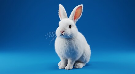 Obraz premium Fluffy white rabbit studio shot