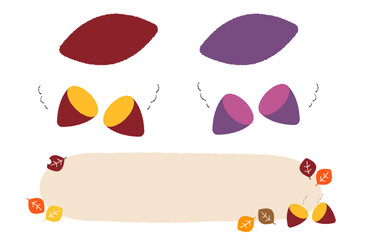 さつまいものイラスト_テキスト背景あしらい付き｜Sweet Potato