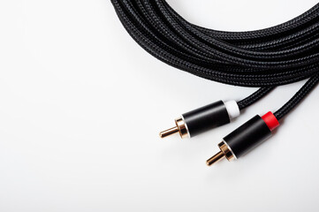 Long black RCA 3.5 to 2RCA splitter jack cable.