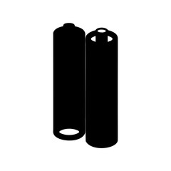 Two black cylinders represent compressed gas tanks standing upright in monochrome
