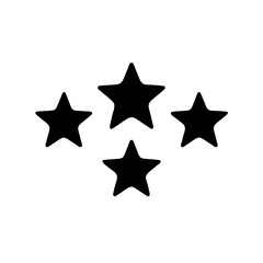 Four Black Stars Arranged in a Geometric Pattern on White Background