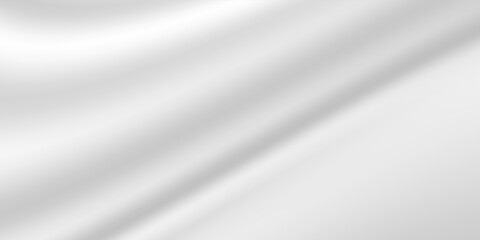 Fototapeta premium Smooth elegant White silk or satin luxury cloth texture can use as background. Beautiful white silk drapery textile background.White plastic wrap texture. Cloth soft wave. Creases of satin. Vector