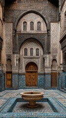 Ancient courtyard with arched entryway