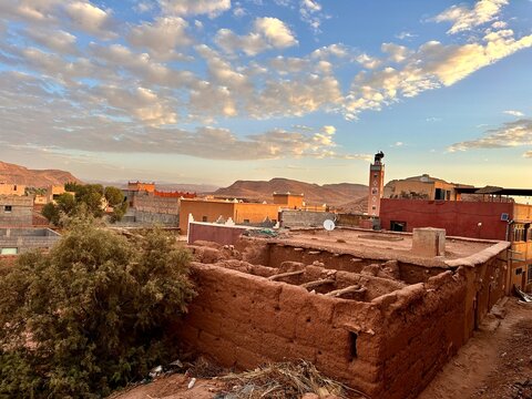 Rural Village Morocco Imlil Atlas Mountains Traditional Berber Village Mountain Landscape Desert Foothills