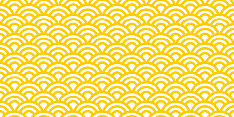Seamless yellow geometric wave pattern background.